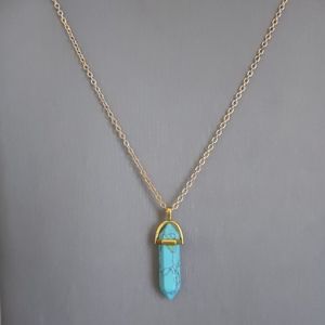 New Turquoise Healing Crystal Pendant Necklace